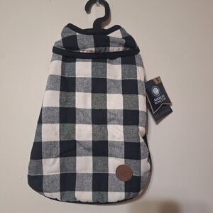 ​NWT American Kennel Club AKC Buffalo Plaid Dog Vest Jacket Small Black White